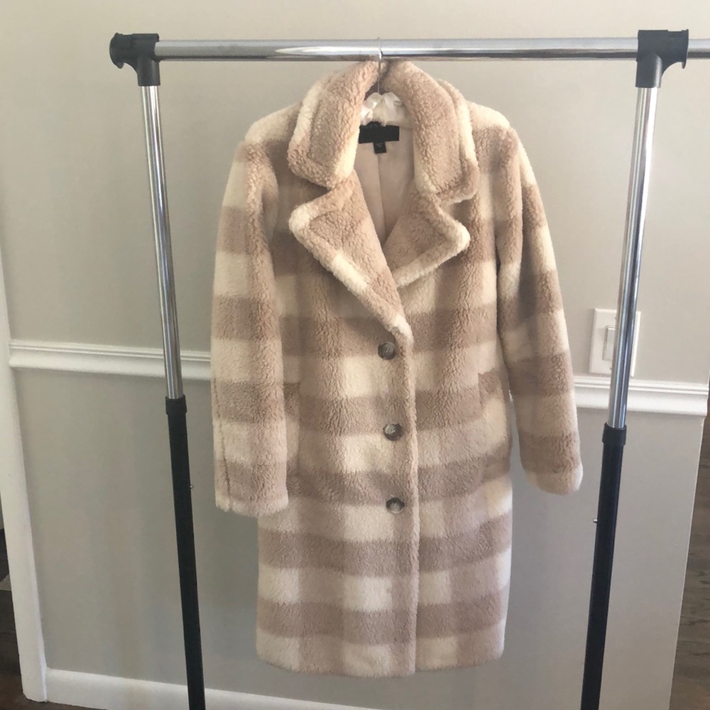 Bernardo Gingham Teddy Coat